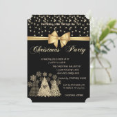Cool Pine Trees Bow Company Kerstparty Kaart (Staand voorkant)