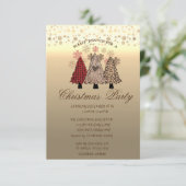 Cool Pine Trees Stippen Corporate Kerstparty Kaart (Staand voorkant)