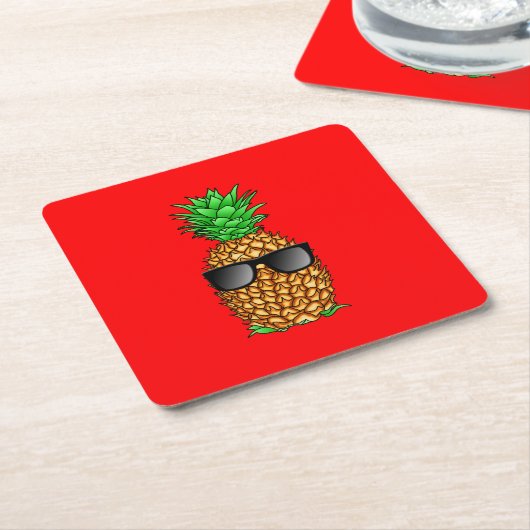Cool Pineappel Kartonnen Onderzetters (Schuin)