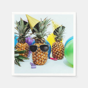 Cool Pineappel met zonnebrillenglas Napkin Servetten