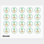Cool Pineappel Ronde Sticker (Vel)
