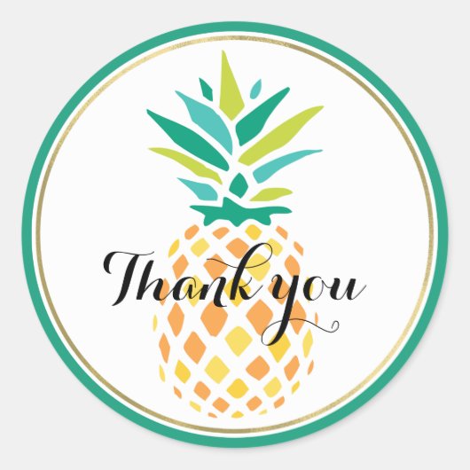 Cool Pineappel Ronde Sticker (Voorkant)