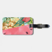 Cool Pineappel Watermelon Hibiscus Palm Leaves Bagagelabel (Achterkant horizontaal)