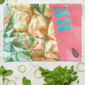 Cool Pineappel Watermelon Hibiscus Palm Leaves Theedoek (Gevouwen)