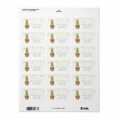 Cool Pineappel White, Gold Foil Confetti Etiket (Full Sheet)