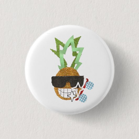 Cool Pineapple Badge Ronde Button 3,2 Cm (Voorkant)