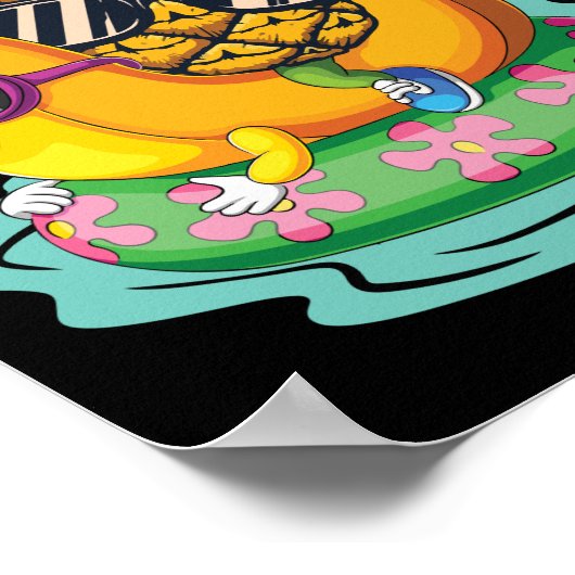 Cool Pineapple Banana Summer Vacation Relax Poster (Hoek)