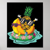 Cool Pineapple Banana Summer Vacation Relax Poster (Voorkant)