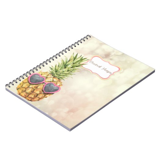Cool Pineapple, Bokeh Notitieboek (Linkerzijde)