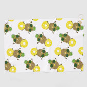 Cool Pineapple Dude Rolling op een ananas Ring Golfhanddoek (Horizontaal)