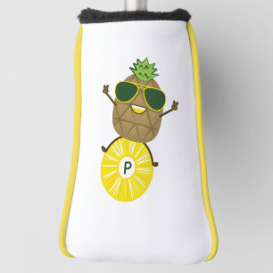 Cool Pineapple Dude Rolling op een ananas Ring Golfheadcover