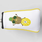 Cool Pineapple Dude Rolling op een ananas Ring Golfheadcover (Voorkant)