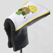 Cool Pineapple Dude Rolling op een ananas Ring Golfheadcover (3/4 voorkant)