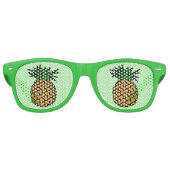 Cool Pineapple Eyes Funny Lime Green Summer Retro Zonnebril (Voorkant)
