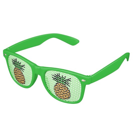 Cool Pineapple Eyes Funny Lime Green Summer Retro Zonnebril (Gekanteld)