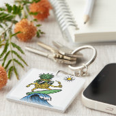 Cool Pineapple is op het Zee Vibrant strand aan he Sleutelhanger (Voorkant Rechts)