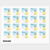Cool Pineapple Summer Vierkante Sticker (Vel)