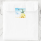 Cool Pineapple Summer Vierkante Sticker (Tas)