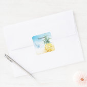Cool Pineapple Summer Vierkante Sticker (Envelop)