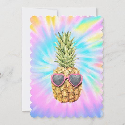 Cool Pineapple Tie Dye Baby shower Kaart (Achterkant)