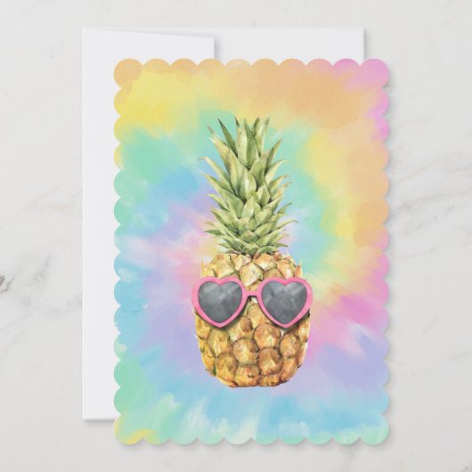 Cool Pineapple Tie Dye Summer Baby shower Kaart (Achterkant)