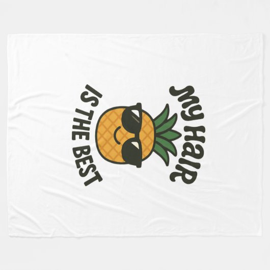 Cool Pineapple Vibes - Beste Haar Ooit Ontwerp Fleece Deken (Voorkant (Horizontaal))