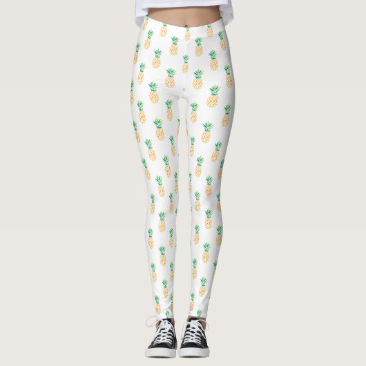Cool Pineapples Patroon Leggings (Voorkant)