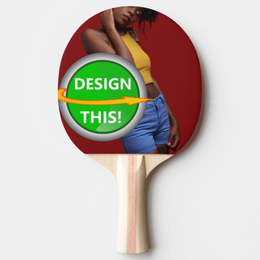 COOL! Ping Pong Paddle - Rood Rubber Terug - Aange Tafeltennisbatje (Voorkant)