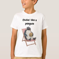 Cool Pinguïn Kinder T-Shirt | Grappige Zomer Carto