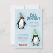 Cool Pinguins vieren kind Bedankkaart (Voorkant)