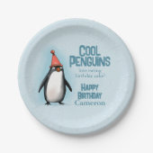 Cool Pinguins vieren kind Papieren Bordje (Voorkant)