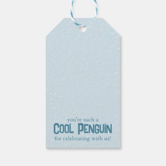 Cool Pinguins vieren kind's verjaardag dank u Cadeaulabel (Achterkant)