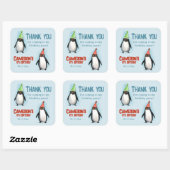 Cool Pinguins vieren kind's verjaardag dank u Vierkante Sticker (Vel)