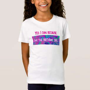 Cool Pink Blauwgroen Glitter Ik ben het verjaardag T-shirt