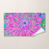 Cool Pink Blue en Paarse Artsy Dahlia Bloom Bad Handdoek (Handdoek)