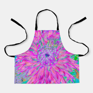 Cool Pink Blue en Paarse Artsy Dahlia Bloom Schort