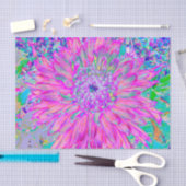 Cool Pink Blue en Paarse Artsy Dahlia Bloom Tissuepapier (Craft)