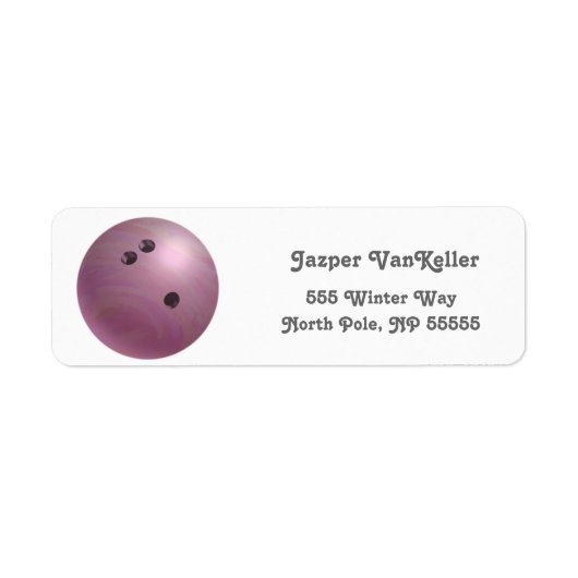 Cool Pink Bowling Ball Return-adreslabels Etiket (Voorkant)