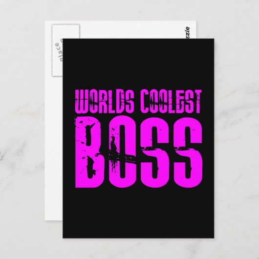 Cool Pink Cadeaus voor bazen: coolste baas ter wer Briefkaart (Voorkant / Achterkant)