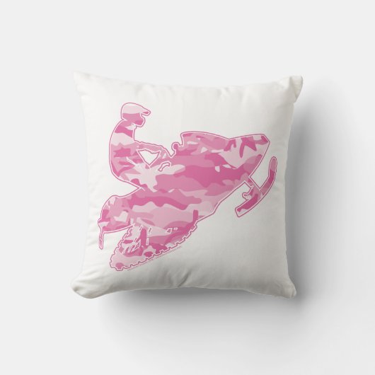 Cool Pink Camouflage Snowmobile Kussen (Voorkant)