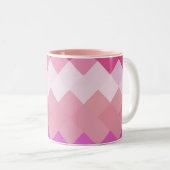 Cool Pink Diamond Chevron Pattern Tweekleurige Koffiemok (Voorkant rechts)