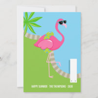 Cool Pink Flamingo Family Photo Collage Greep