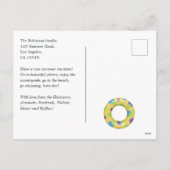 Cool Pink Flamingo Summer Family Greep Feestdagenkaart (Achterkant)