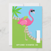 Cool Pink Flamingo Summer Family Greep Kaart (Voorkant)