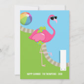 Cool Pink Flamingo Summer Greeting Kaart (Voorkant)