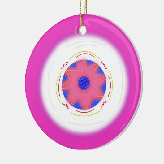 Cool Pink Frisbee Keramisch Ornament (Links)