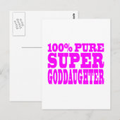 Cool Pink Gifts 4 Goddaughters: Super Goddaughter Briefkaart (Voorkant / Achterkant)