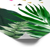 Cool Pink Girl Dinosaurs Birthday Welkom Poster (Hoek)