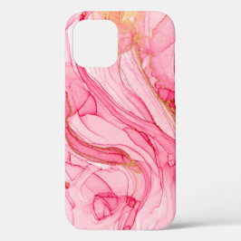 Cool Pink Gold Uniek Waterverf wervelpatroon Case-Mate iPhone Case