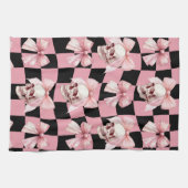 Cool Pink Keuken Skelet Halloween Theedoek (Horizontaal)